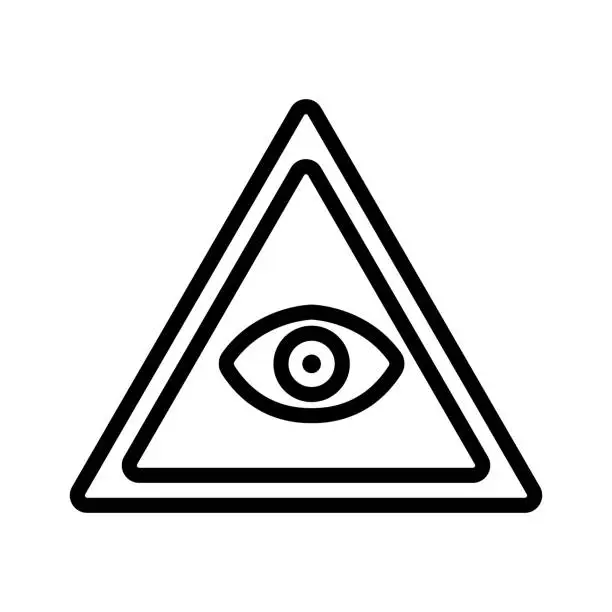 Vector illustration of all-seeing eye of god icon vector outline illustration