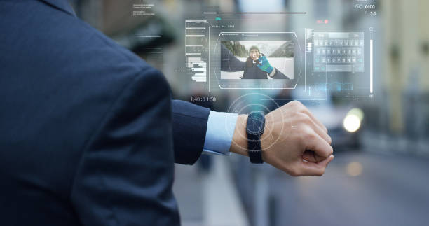 istock Close up of a buisnessman using futuristic technology to work. 1223178360
