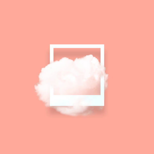 istock Soft sky cloud in photo frame illustration 1223180242