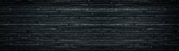 istock Black wood wide texture. Bamboo planks. Dark long background 1223180585