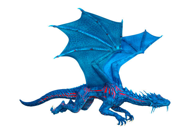 istock 3D illustration fantasy dragon on white 1223182177
