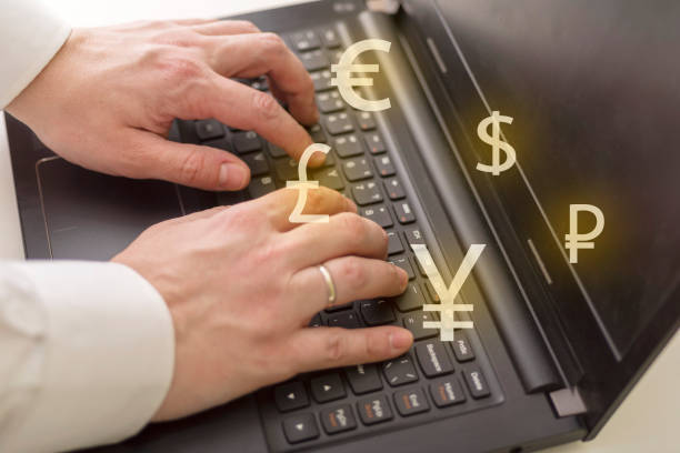istock Foreign currency exchange concept, forex trading. Dollar, euro, pound and yen. 1223183914