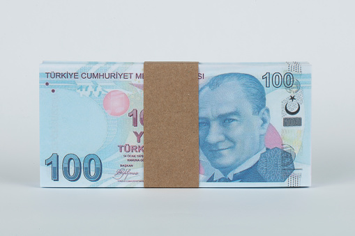 One Hundred Turkish Liras banknotes