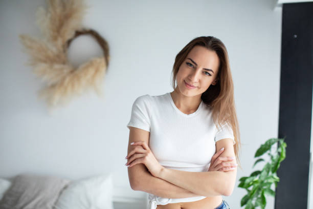 istock Young beautiful woman at home. 1223188008