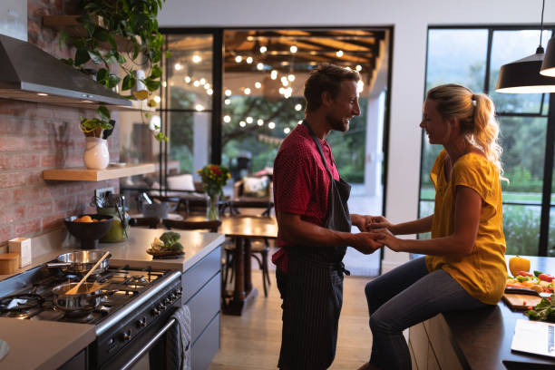 istock Caucasian couple spending time in the kitchen 1223190494