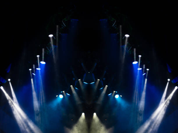 istock Abstract texture background for design. Stage light and smoke on stage, lighting and spotlights. 1223190736
