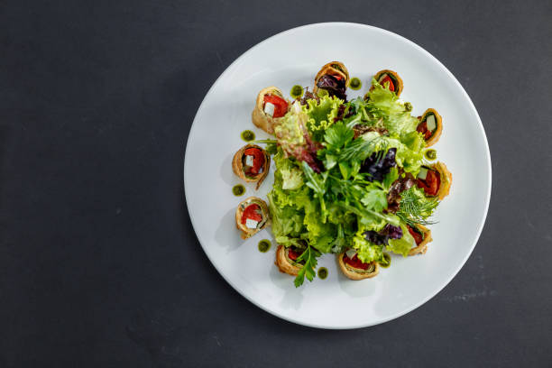 istock Arabic Fatuma Rolls with fresh greens 1223192349