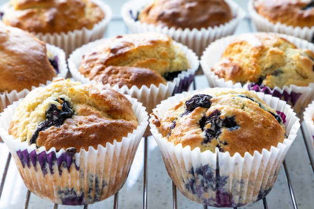 Fresh home baked blueberry muffins