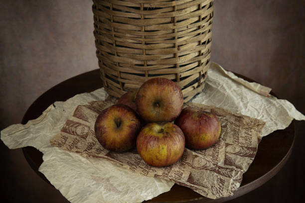 istock Objects on the table is an ancient vase of flowers, fruit, wine glass 1223193791