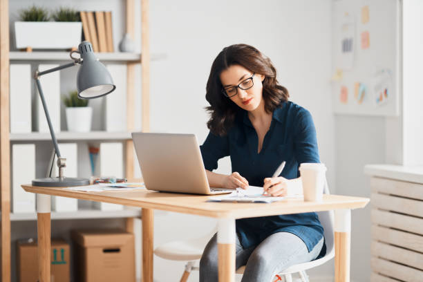 istock Woman working on a laptop. 1223194719