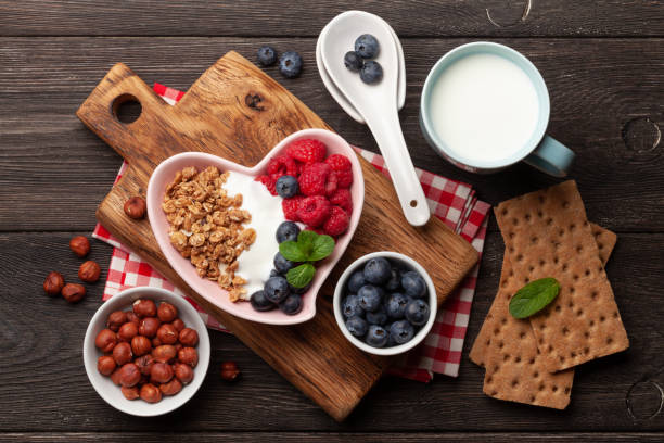 istock Healthy breakfast with granola, yogurt and berries 1223195430
