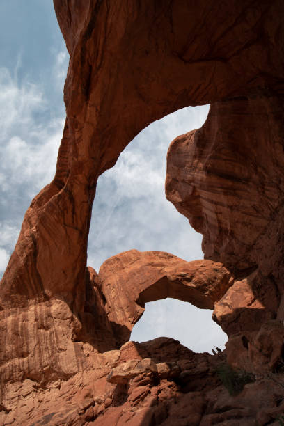 Double Arch in Arches National Park Utah stock photo