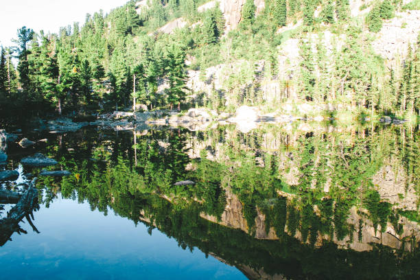 istock Mountain lake with reflection in park Ergaki, Russia 1223197032