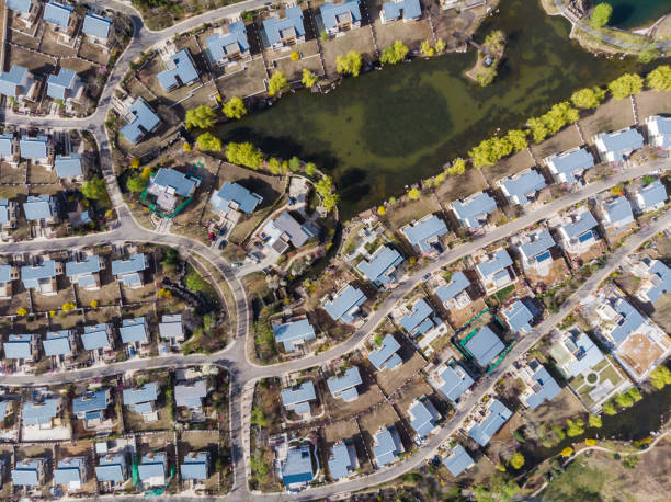 istock Drone View of Villa Residential Area 1223200327