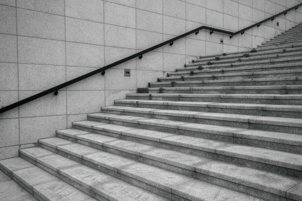 Cement steps background to the office building