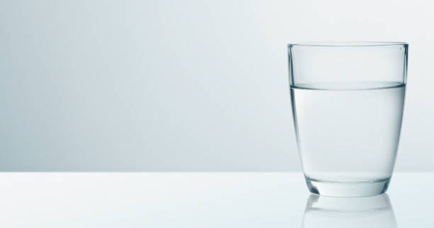 istock Water glass isolated on with background 1223200658
