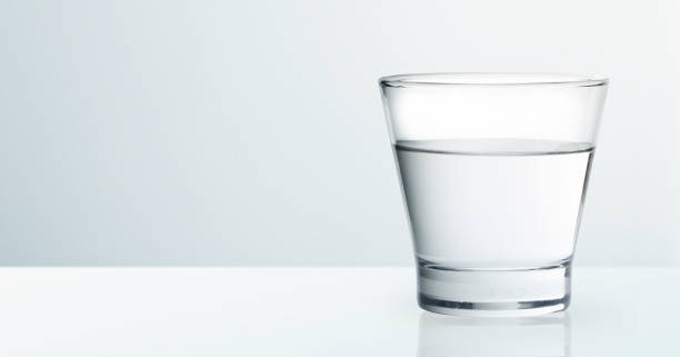 istock Water glass isolated on with background 1223200664