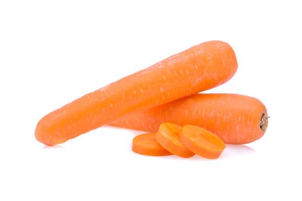 istock Fresh Carrots with sliced isolated on white background. 1223201759