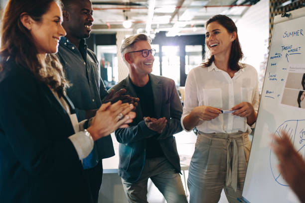 istock Business team applauding a successful presentation 1223201823