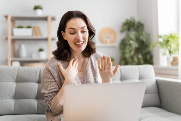 istock Young woman is chatting with somebody. 1223203105
