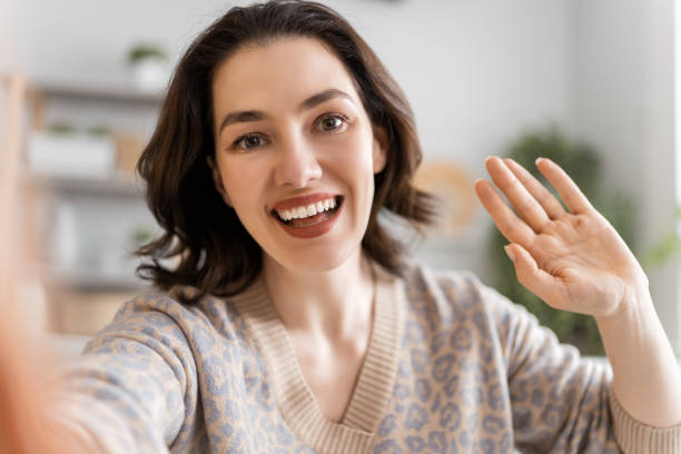 istock Young woman is chatting with somebody. 1223203106