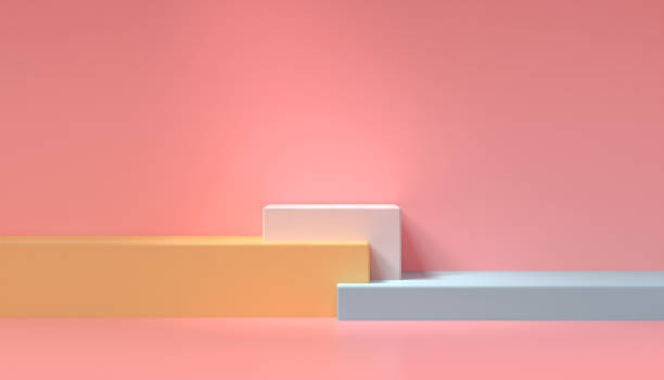 istock 3D rendering podium in multiple cube, abstract minimal concept with pink background, Geometric shape in pastel color. product presentation 1223206527