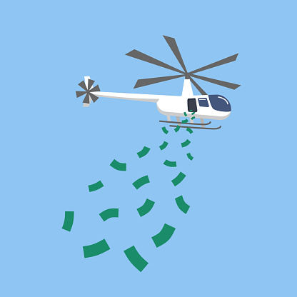 dropping money from a helicopter to illustrate the effects of monetary expansion.