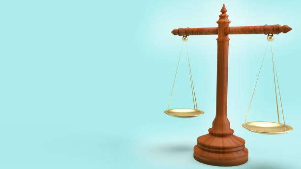 istock libra law on blue background 3d  rendering for law content. 1223208416