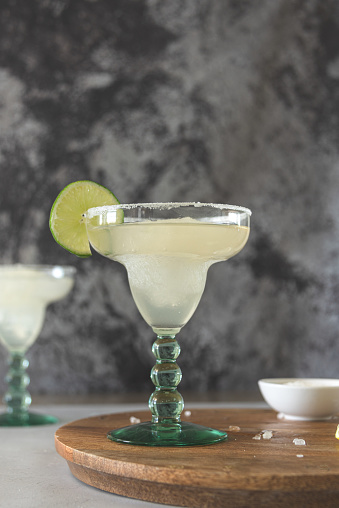 Classic frozen Margaritas drink with lime