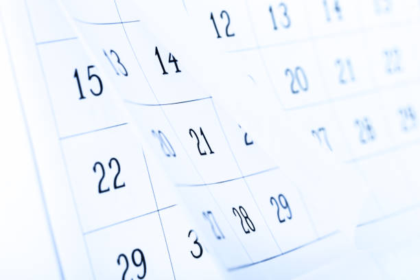 istock Closes a calendar page in blue. flipping calendar 2020 1223210845