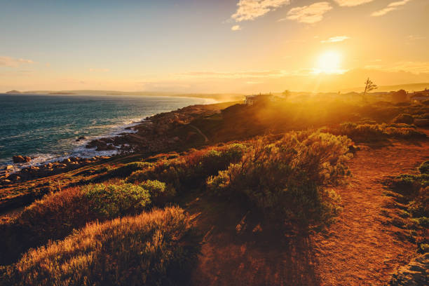 istock Rocky Bay with walking trail at sunset, Port Elliot 1223211497