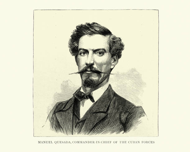 마누엘 데 케사다, 1870년대 쿠바 장군 - general archive of indies stock illustrations