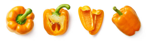 istock Set of fresh whole and sliced sweet pepper 1223217340