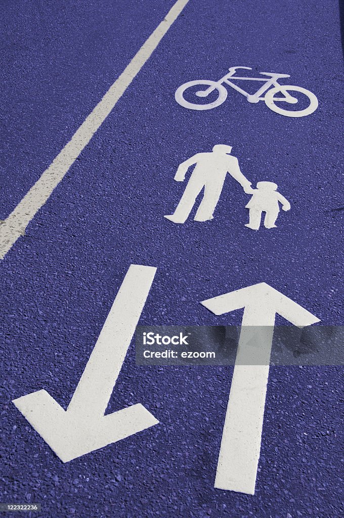 Fahrrad und Fußgänger lane - Lizenzfrei Blau Stock-Foto