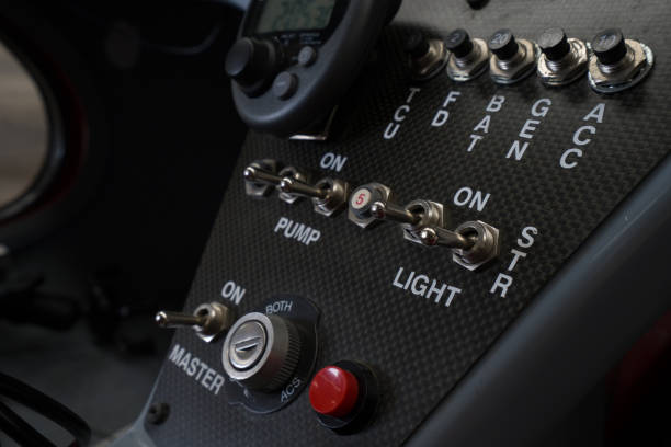 Microlight Ultralight aircraft inside autogyro instrument panel Microlight Ultralight aircraft inside autogyro instrument panel in Paris, IDF, France ultralight gyrocopter stock pictures, royalty-free photos & images