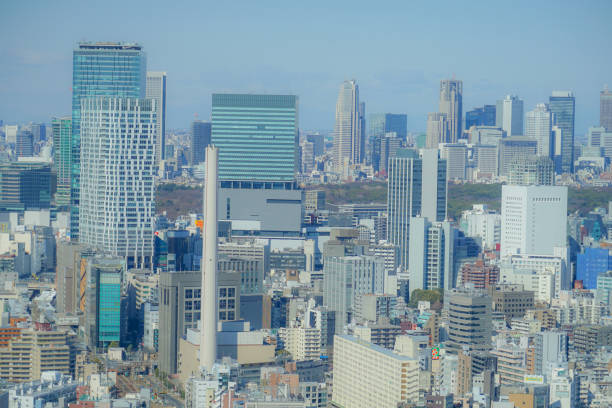 Tokyo skyline seen from the Ebisu Garden Place observatory. Shooting Location: Tokyo metropolitan area