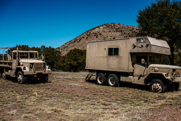 istock old military vehicles parked in a field 1223228734