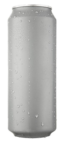 istock Aluminium beverage can mock up isolated on white with waterdrops 1223228775