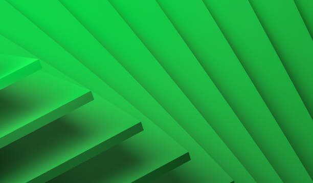 istock Green triangles abstract background for design, book cover template, business brochure, website template design. 3D rendering illustration 1223228929