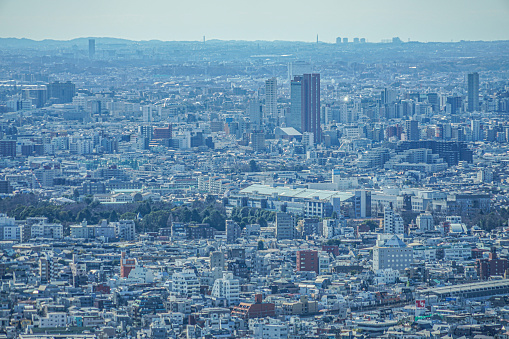 A downtown Shibuya image of a mix of residential and commercial buildings
