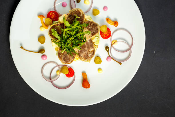 istock salad with meat and ingredients on a white plate 1223232019