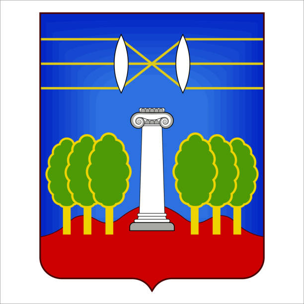 Coat of arms of Krasnogorsky District of Russia Coat of arms of Krasnogorsky District is an administrative and municipal district one of the thirty-six in Moscow Oblast, Russia. Vector illustration moskovskaya stock illustrations