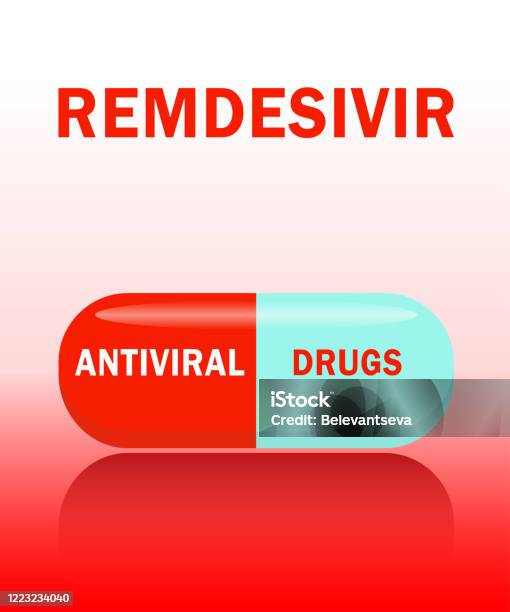 Ilustración de Cápsula Antiviral Remdesivir Concepto Para El Tratamiento De Diferentes Tipos De Virus y más Vectores Libres de Derechos de Asistencia sanitaria y medicina