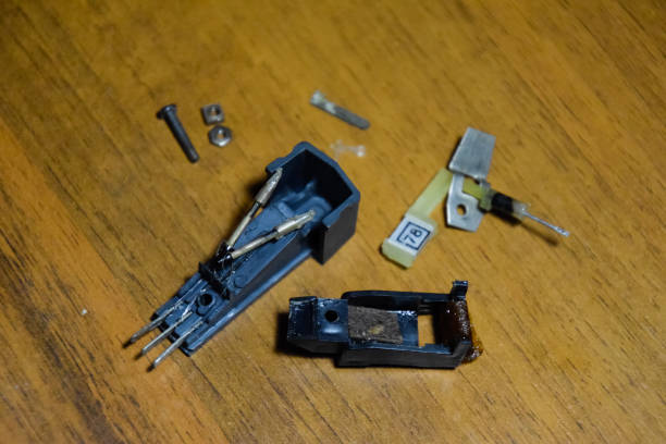 istock Disassembled vinyl player pickup with rotary needle. 1223236183