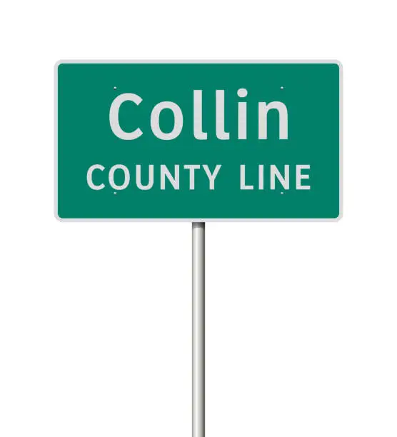 Vector illustration of Collin County road sign