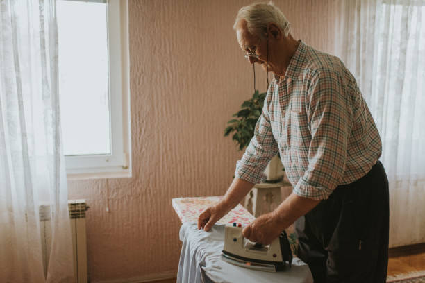 istock Regular day of an old single man 1223237412