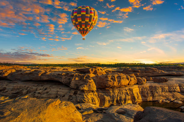 istock Hot Air Balloons Flying at Sunset 1223239213