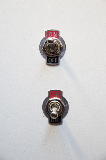Two retro toggle switches