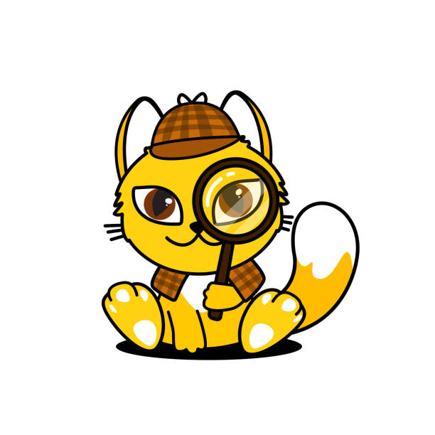 istock Vector illustration of a cat detective. Mascot cat 1223243639