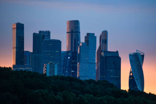 istock Moscow business centre on a dramatic sky background. 1223245198